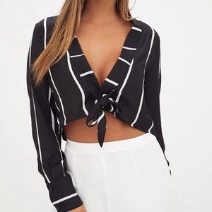 Tie front crop top NWT